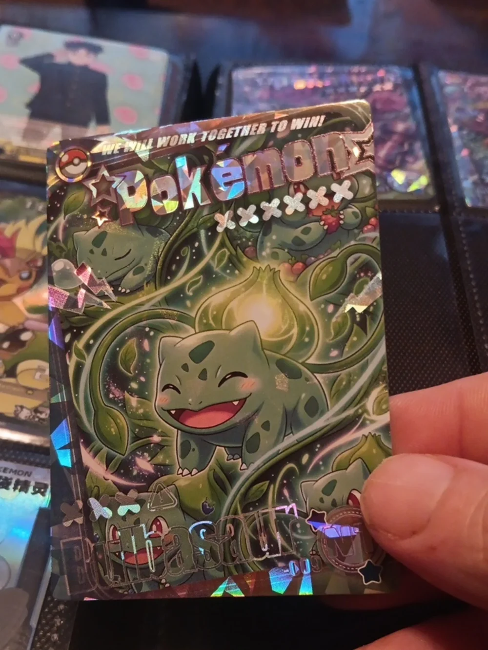 Pokemon Bulbasaur Holographic Green Trading Card